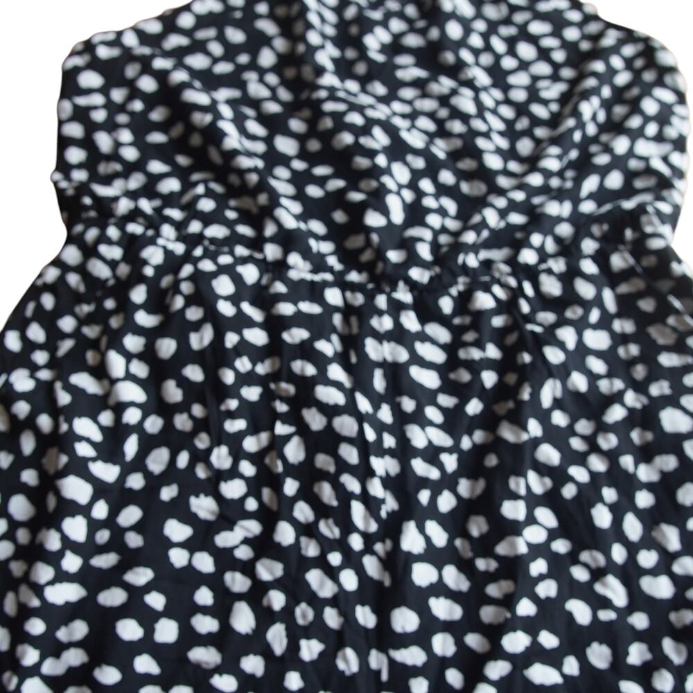 Polka Dot Halter Romper L Lined Flowy Summer Angashion Black White - Picture 8 of 12